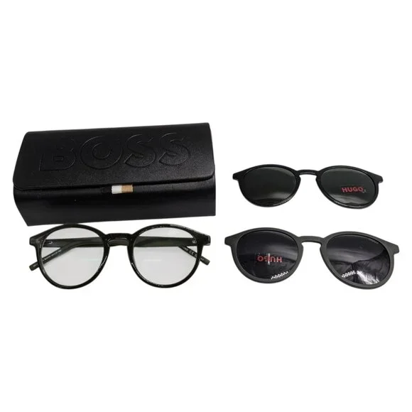 Hugo Boss HG 1330/CS2 Bhp99 Army Green Eyeglasses frame With Clip-On Sunglasses